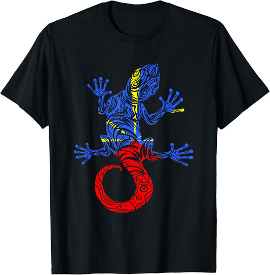 Margouillat Reunionnais Flag Reunion Island , Black, S T-Shirt - T-Shirt | Black