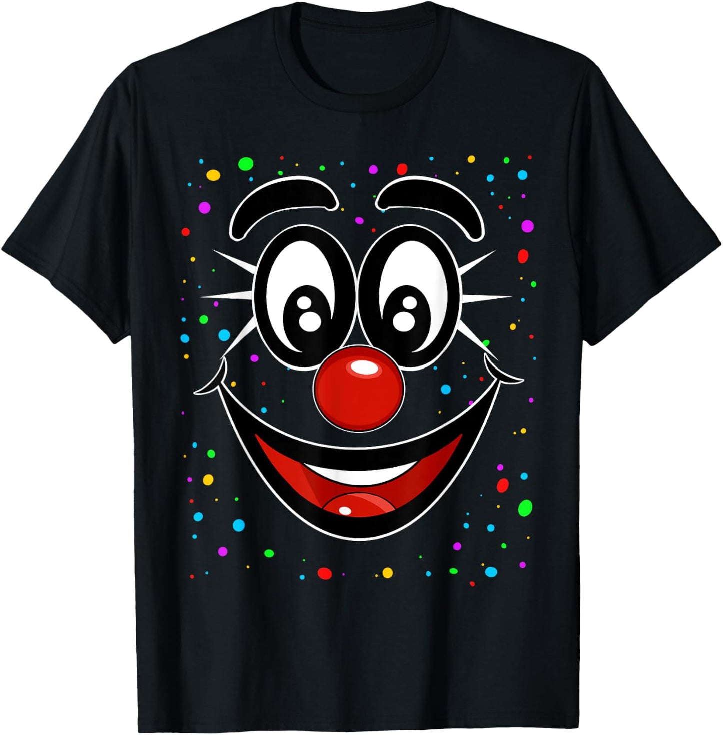Carnival Clown Face Fancy Dress Costume Outfit Clown , black T-Shirt - T-Shirt | Black