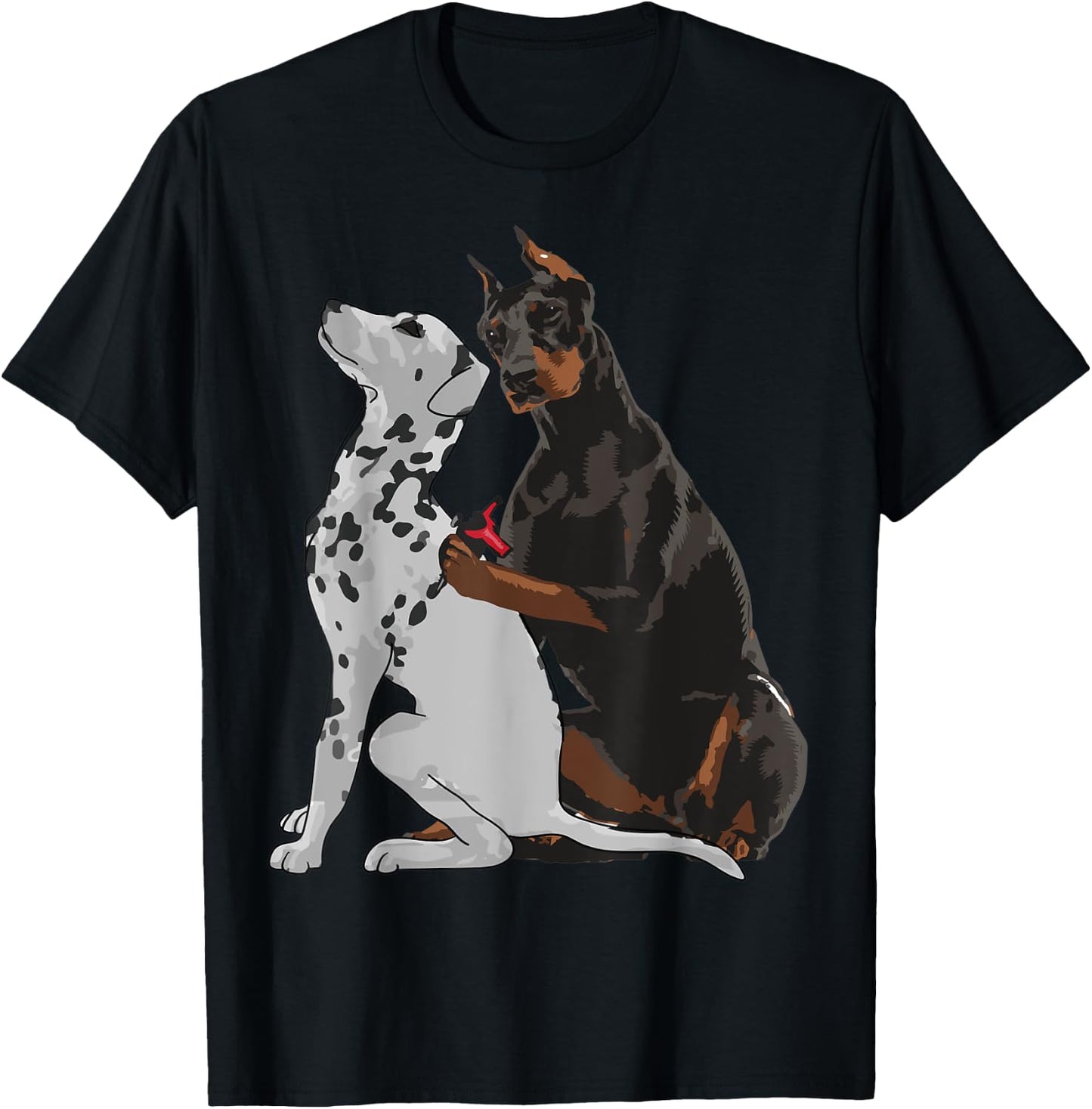 Cute Fashionable Doberman Tattooing Dalmatian Shirt Dog Gift T-Shirt - T-Shirt | Black
