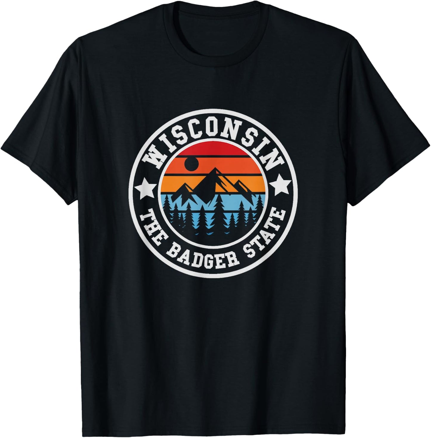 Wisconsin Outdoors - Throwback Design - Classic T-Shirt - T-Shirt | Black