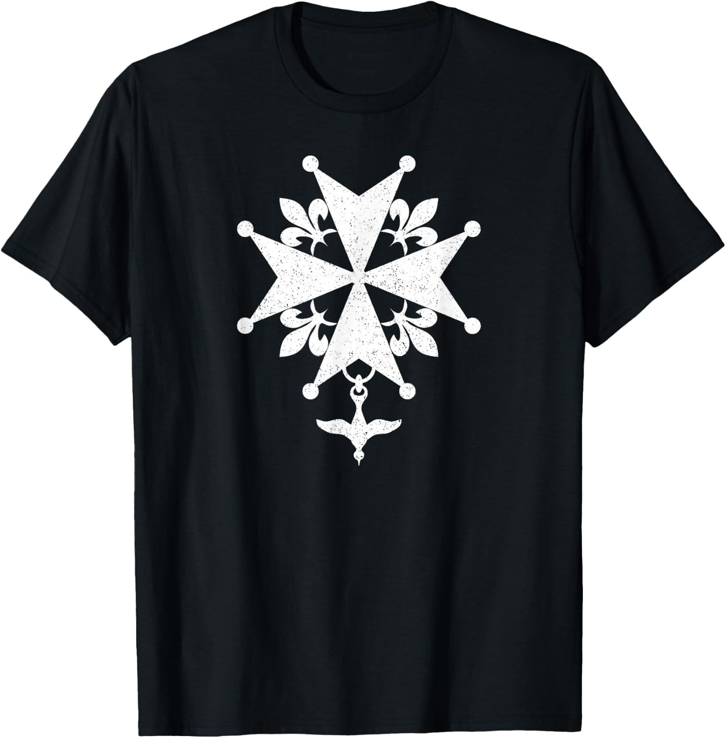 Huguenot Cross French Protestant Symbol Calvinism T-Shirt - T-Shirt | Black