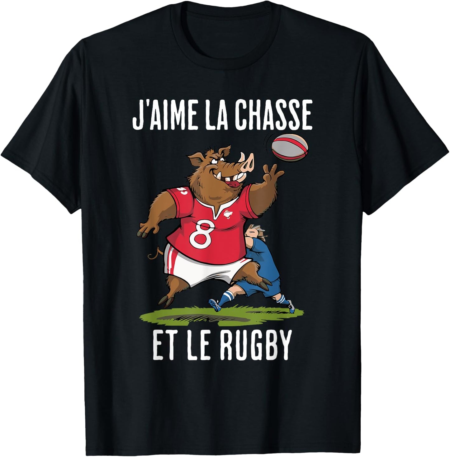 Homme Fier Chasseur et rugbyman dans l'âme T-Shirt - T-Shirt | Black