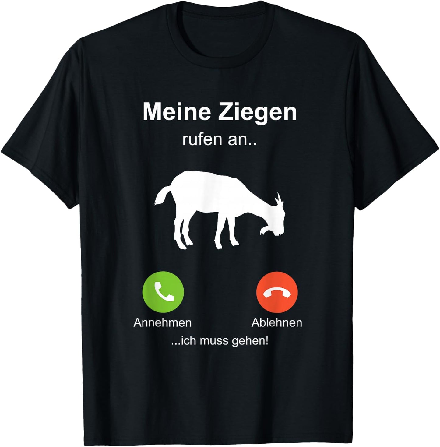 with German Text "Meine Goat" [My Goat], black T-Shirt - T-Shirt | Black