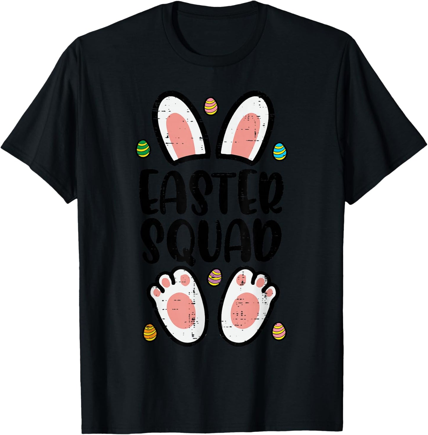 Easter Squad Bunny Eggs Funny Family Matching Men Women Kids T-Shirt - T-Shirt | Black