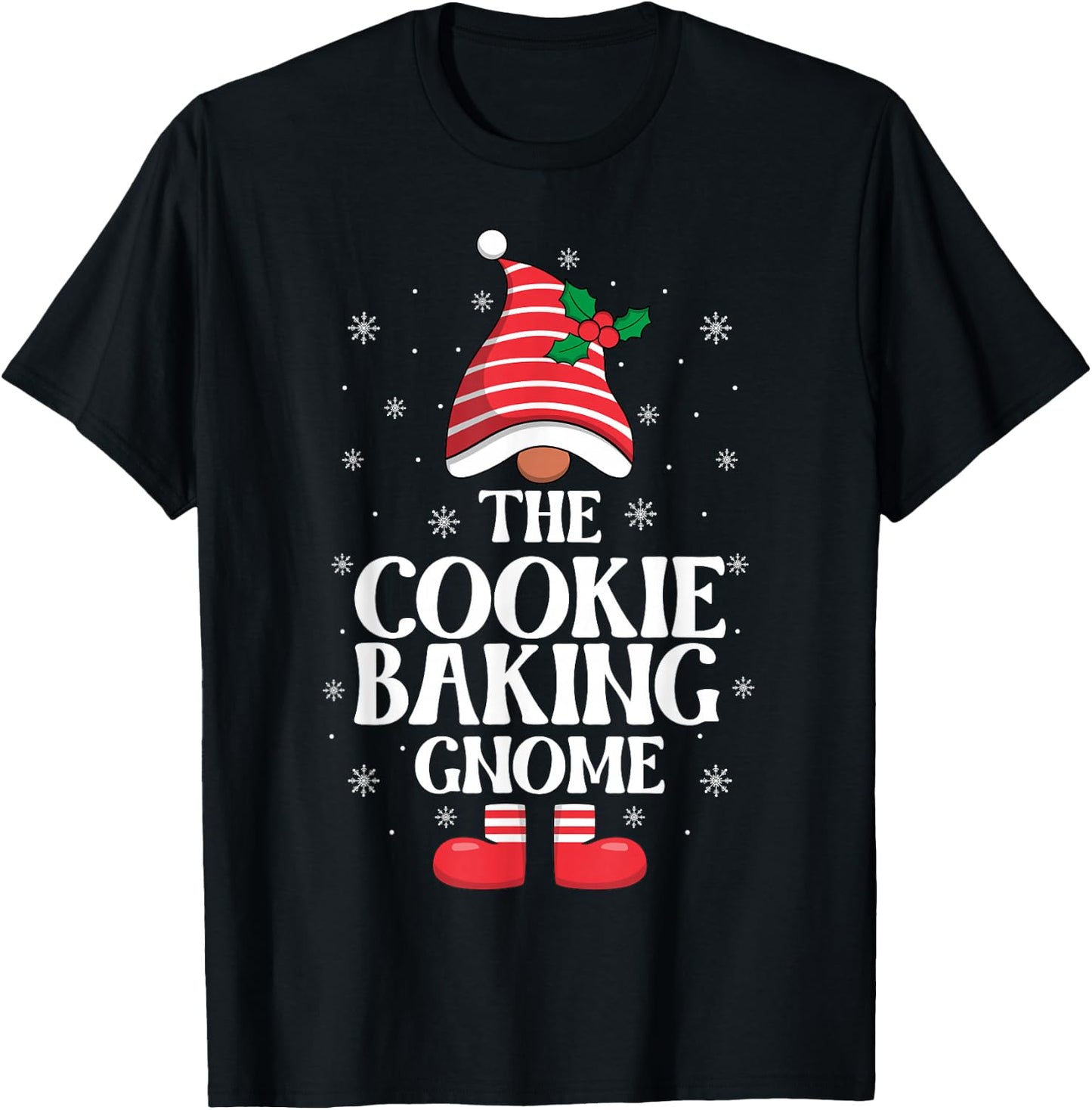 Cookie Baking Gnome Christmas Family Matching Group Xmas T-Shirt - T-Shirt | Black