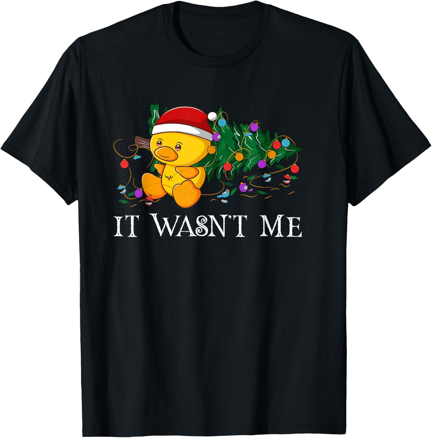Rubber Duck Christmas Gifts for Family Xmas Rubber Duck - -Adults/Kids - Black - Short Sleeve - U-Neck - Small - Classic Fit - Modern - Cartoon - Christmas - Casual - SHIRT T-Shirt - T-Shirt | Black