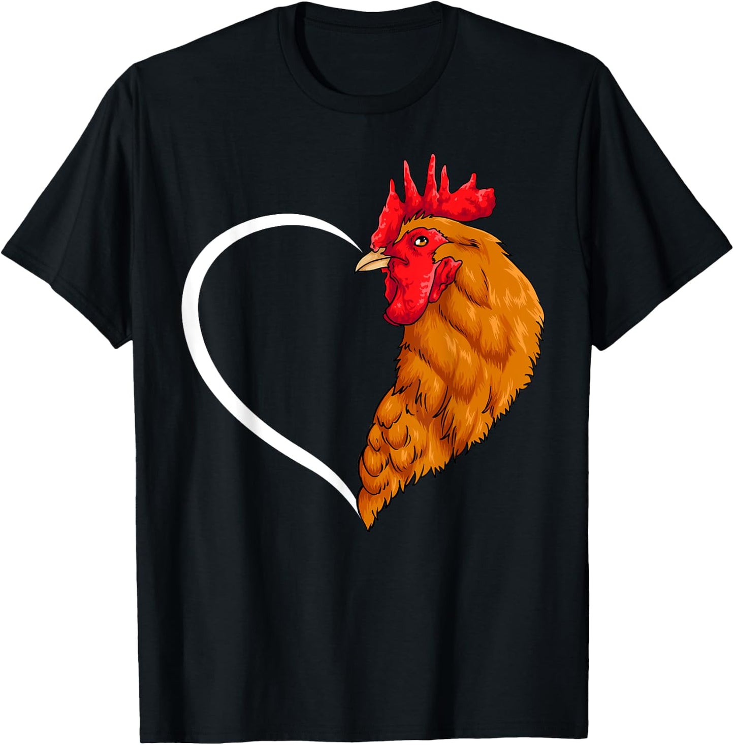 Chicken Shirts Girls Kids Heart Cute Chicken T-Shirt - T-Shirt | Black