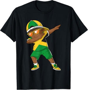 Jamaican Boy Jamaica Kid Patriotism Roots Heritage Small T-Shirt - T-Shirt | Black