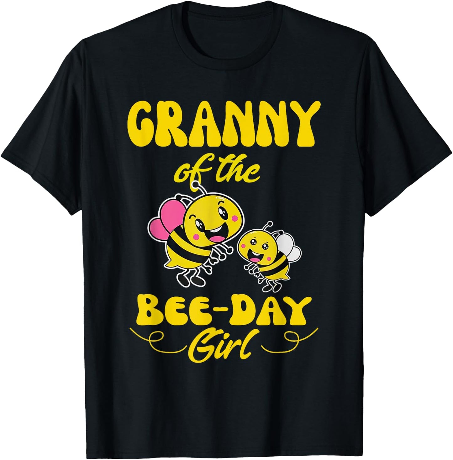 Granny Of The Bee Day Girl Fathers Day Matching Birthday T-Shirt - T-Shirt | Black