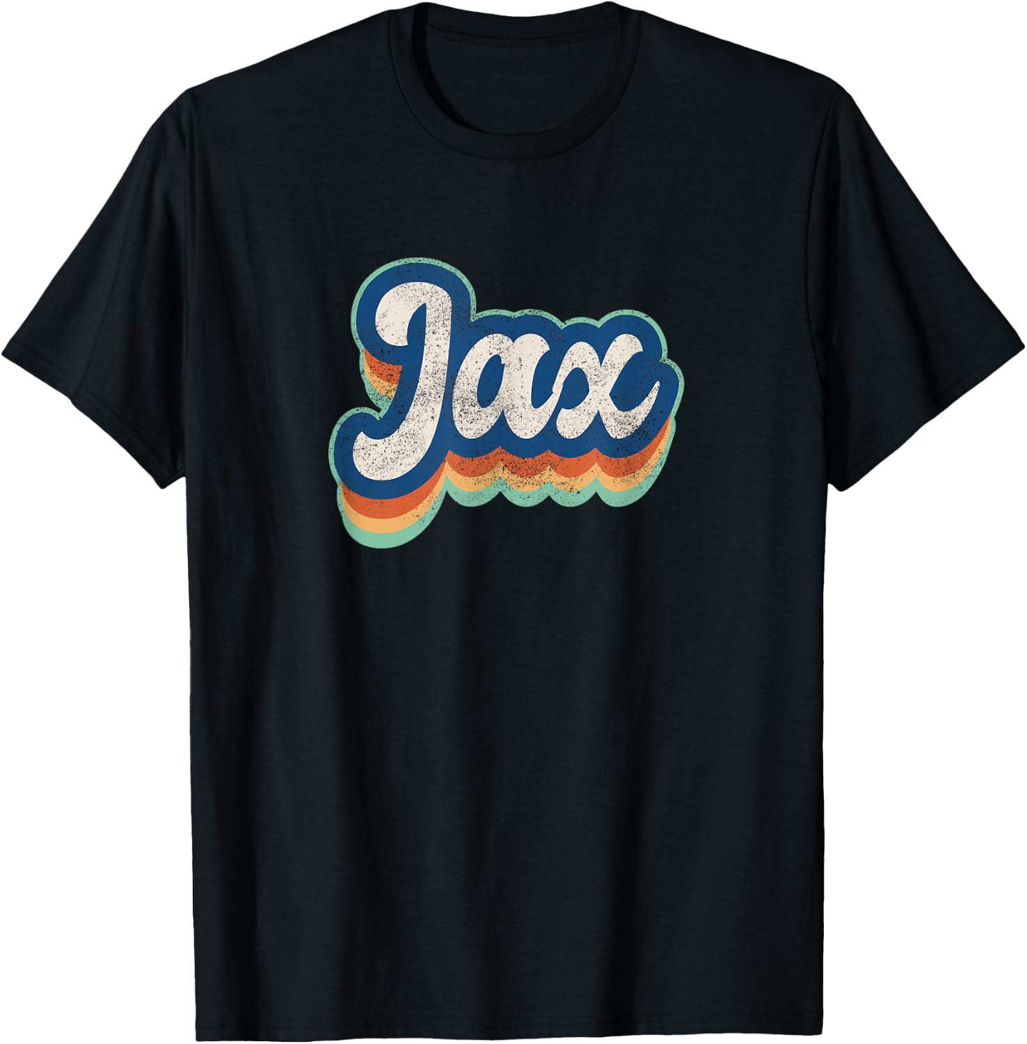 Jax First Name Boy Vintage Style 70s 80s Personalized T-Shirt - T-Shirt | Black