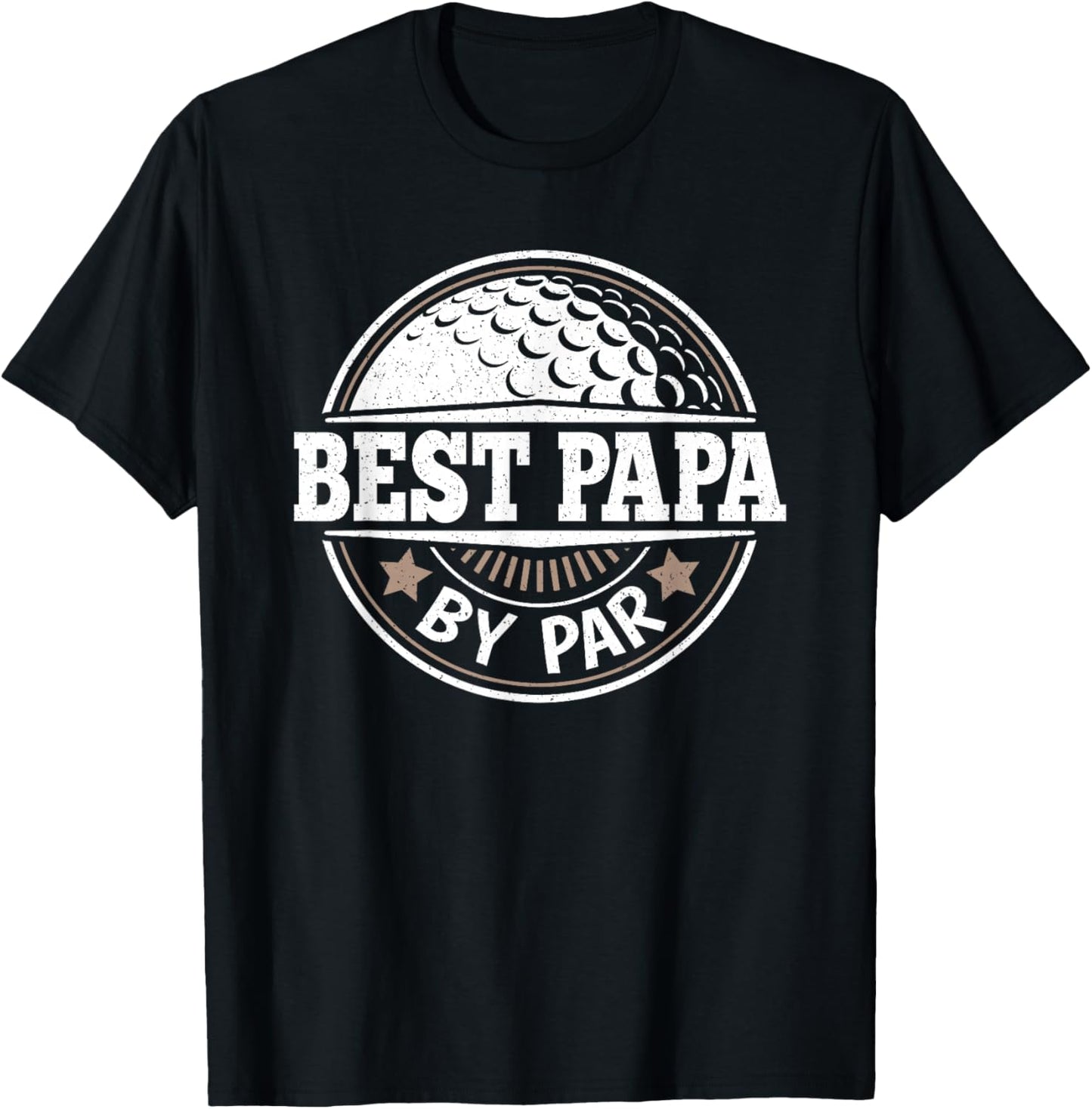 Best Papa By Par Vintage Golf Player Dad Fathers Day Men T-Shirt - T-Shirt | Black