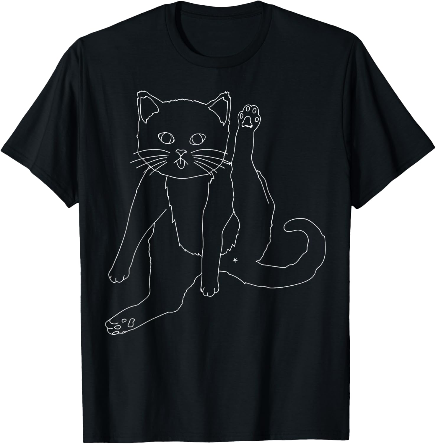 Cat Licking Butt , Funny Cat Butts T-Shirt - T-Shirt | Black