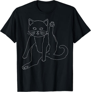 Cat Licking Butt , Funny Cat Butts T-Shirt - T-Shirt | Black