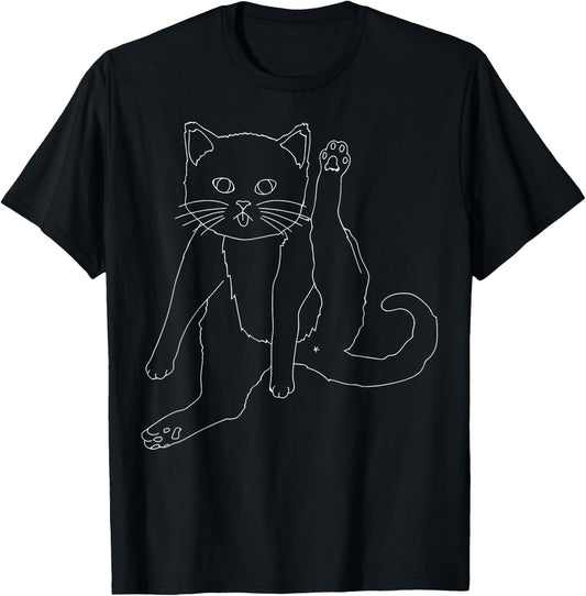 Cat Licking Butt , Funny Cat Butts T-Shirt - T-Shirt | Black