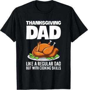 Thanksgiving Evening Design for your Turkey Cooker Dad T-Shirt - T-Shirt | Black