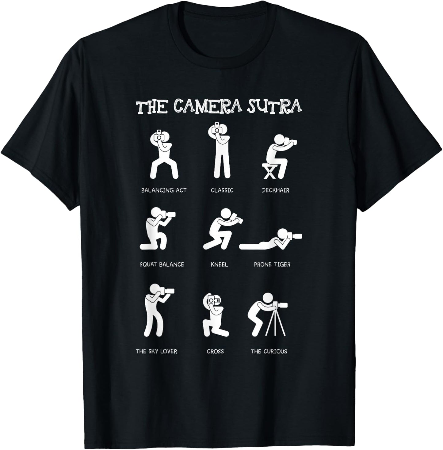 Camera Photographer Pose Photography Funny Christmas Gifts T-Shirt - T-Shirt | Black