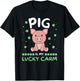 Pig Is My Lucky Carm Shamrock St. Patrick's Day Pig T-Shirt - T-Shirt | Black