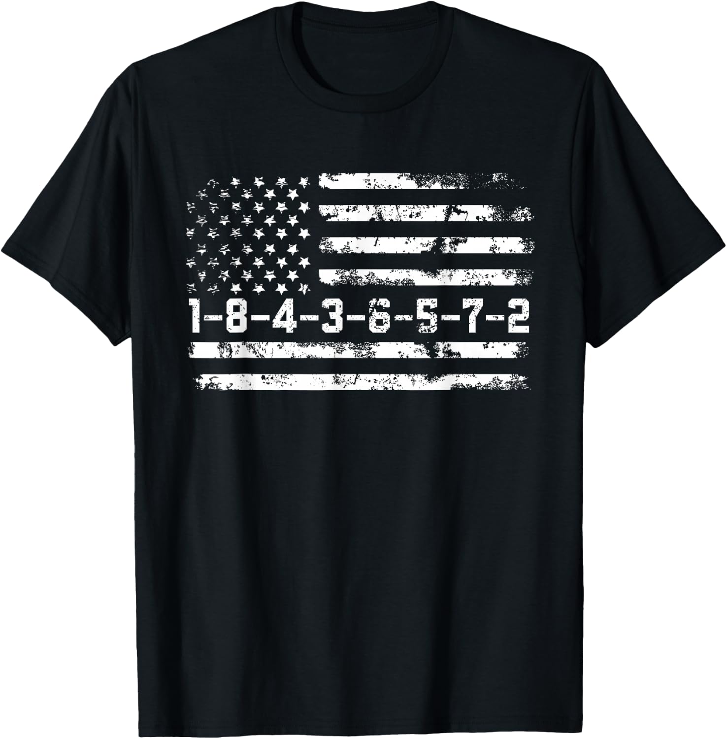 1-8-4-3-6-5-7-2 Firing Order Small Block Engine V8 T-Shirt - T-Shirt | Black