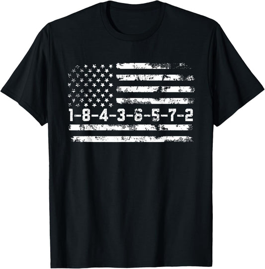 1-8-4-3-6-5-7-2 Firing Order Small Block Engine V8 T-Shirt - T-Shirt | Black