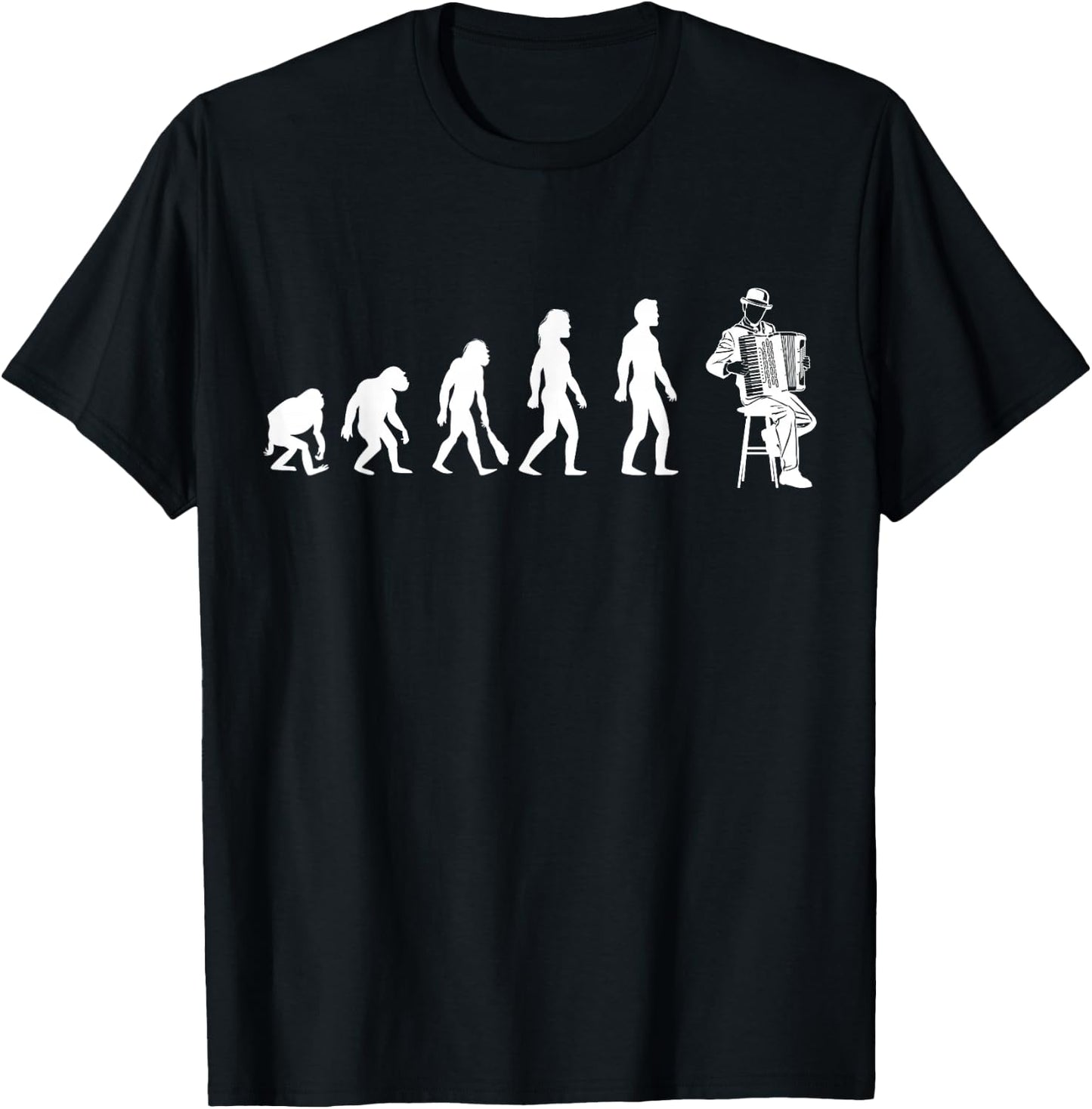 Accordeon Evolution Passion Men Women Child , Black, S T-Shirt - T-Shirt | Black