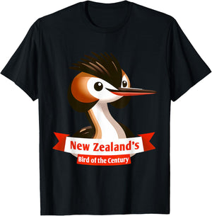 Puteketeke New Zealand's Bird of the Century T-Shirt - T-Shirt | Black