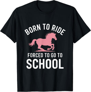 Funny Horse Lover Horseback Riding Women Girl T-Shirt - T-Shirt | Black