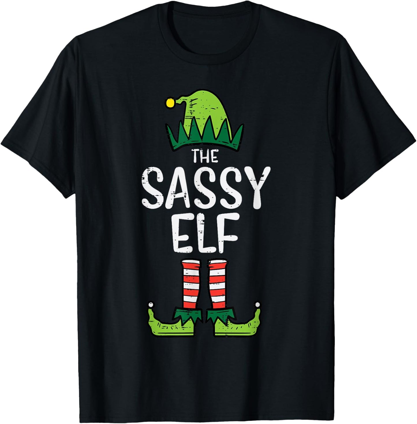 Sassy Elf Xmas Matching Christmas For Family T-Shirt - T-Shirt | Black