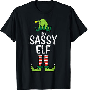Sassy Elf Xmas Matching Christmas For Family T-Shirt - T-Shirt | Black
