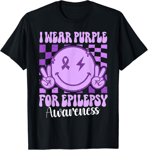 I Wear Purple For Epilepsy Awareness Smile Face Epilepsy