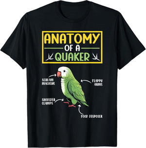Quaker Parrot Gifts -Child Classic Graphic - Quaker Parrot Design - Black - Small - Short Sleeve - Cotton Blend - Machine Wash - - Pull On - 1 Count - All Seasons T-Shirt - T-Shirt | Black