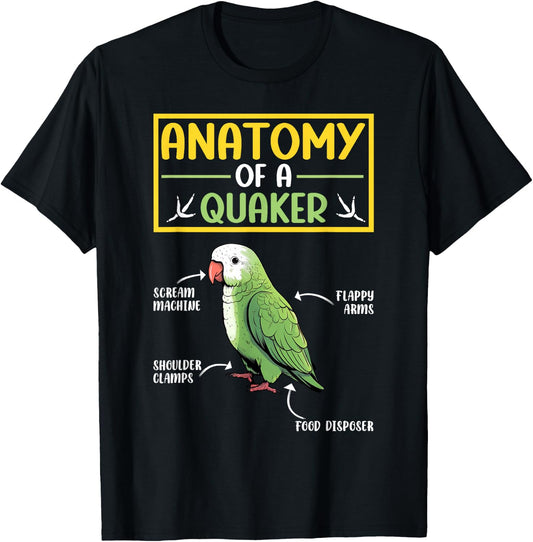 Quaker Parrot Gifts -Child Classic Graphic - Quaker Parrot Design - Black - Small - Short Sleeve - Cotton Blend - Machine Wash - - Pull On - 1 Count - All Seasons T-Shirt - T-Shirt | Black