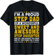 Funny Step Dad Fathers Day Gift Step Daughter Stepdad T-Shirt - T-Shirt | Black