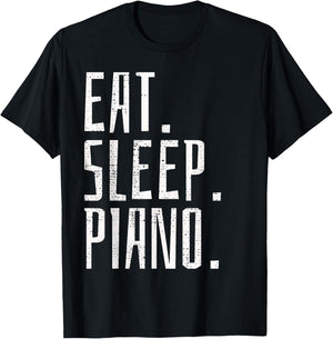 Piano Music Instrument Pianist Vintage Gift T-Shirt - T-Shirt | Black