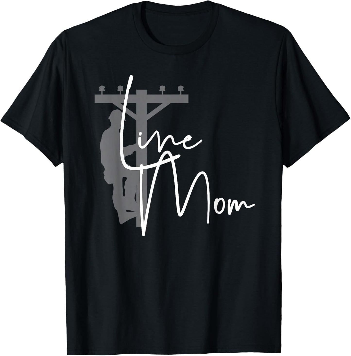 Cute Line Mom - Electrical Lineman's Mom T-Shirt - T-Shirt | Black
