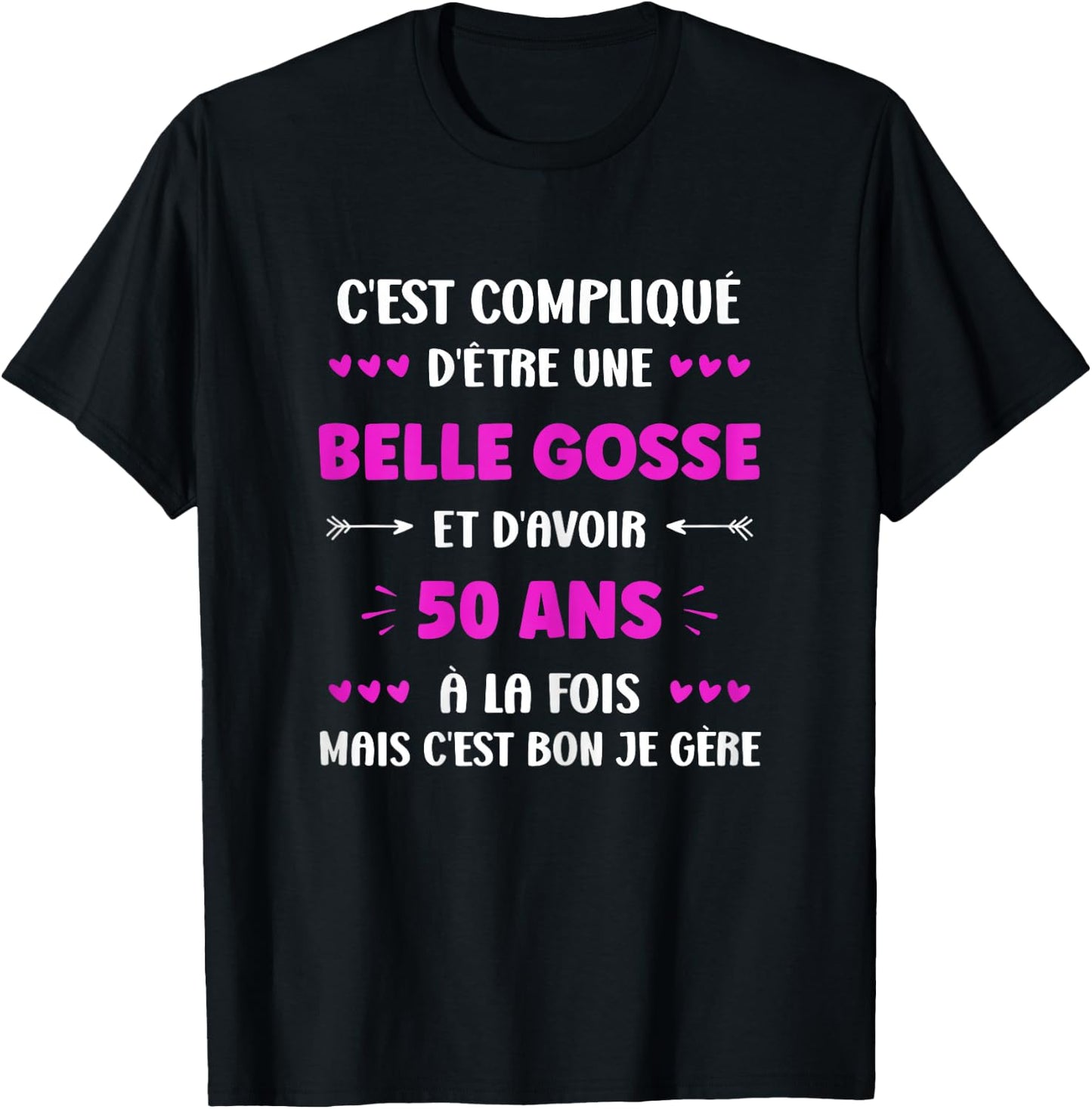 belle gosse 50th birthday funny woman 50 years , Black, Female X-Small T-Shirt - T-Shirt | Black