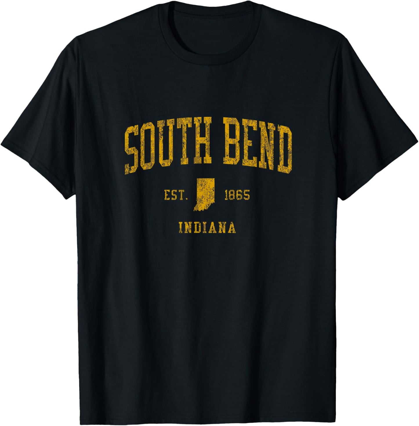 South Bend Indiana IN Vintage Athletic Sports Design T-Shirt - T-Shirt | Black