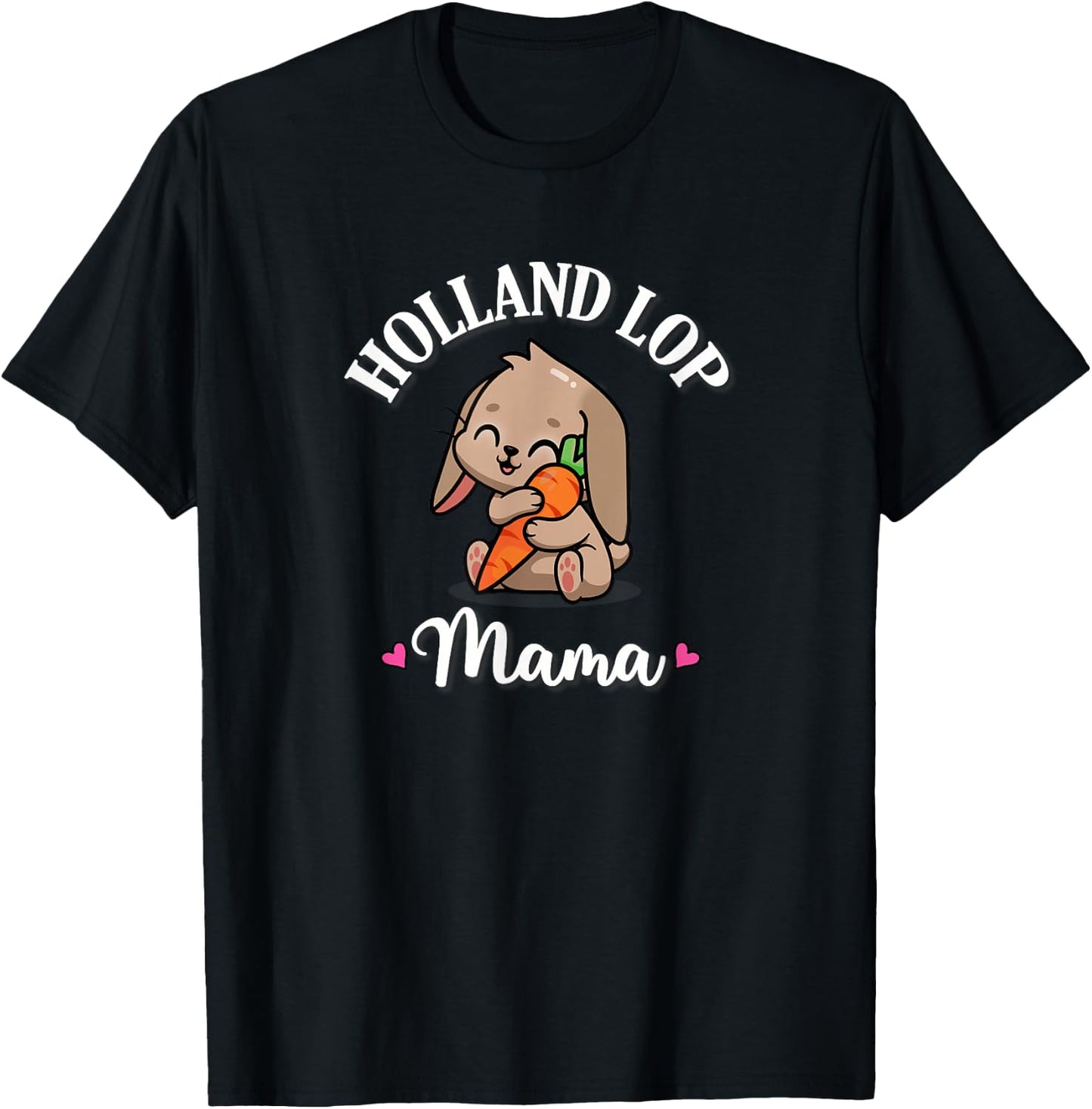 Kawaii Girls Mini Holland Lop Mom Bunny Rabbit Mama Lover T-Shirt - T-Shirt | Black