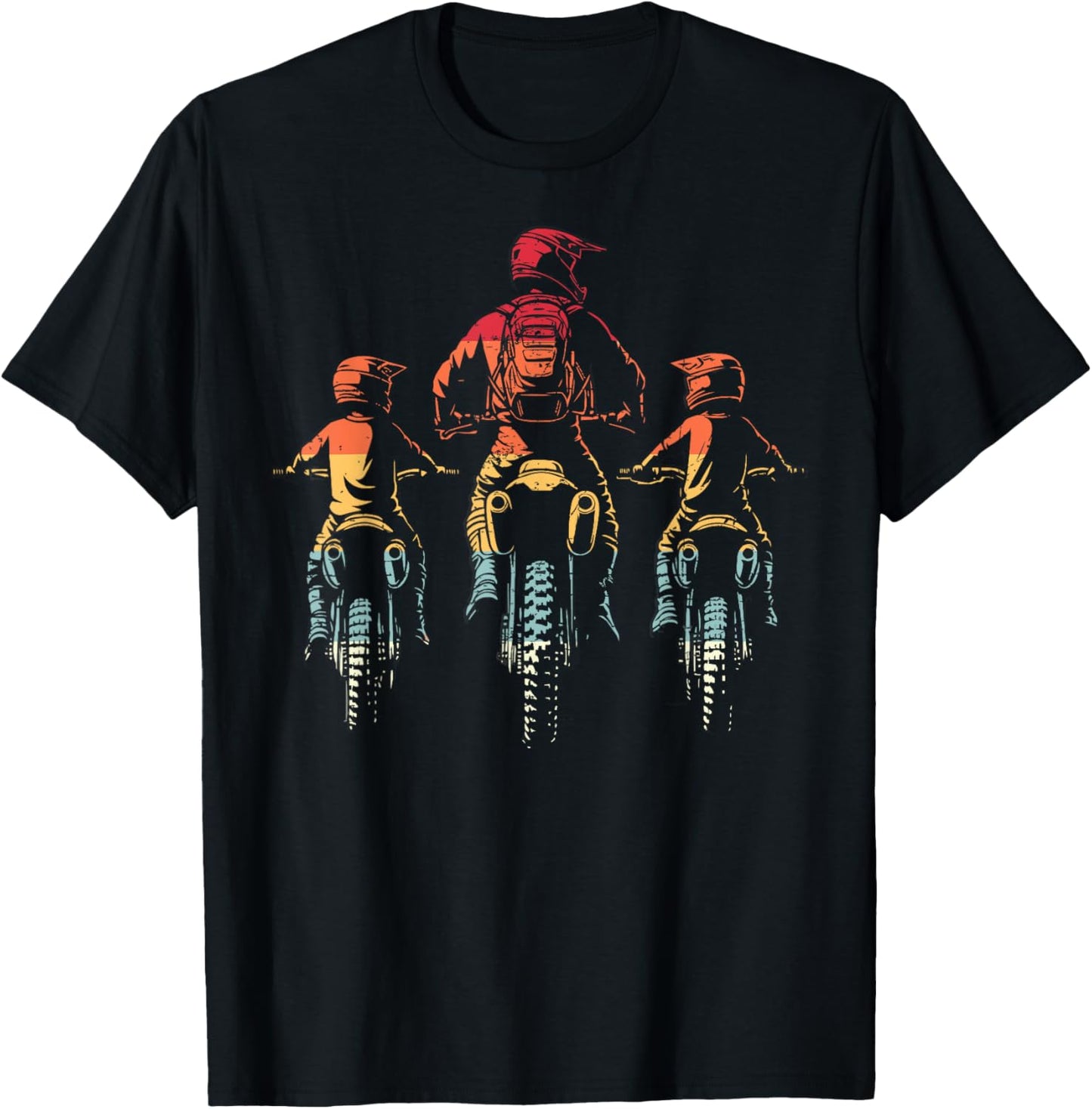 Dad Motocross Lover Father's Day MotoDad of 2 Kids T-Shirt - T-Shirt | Black