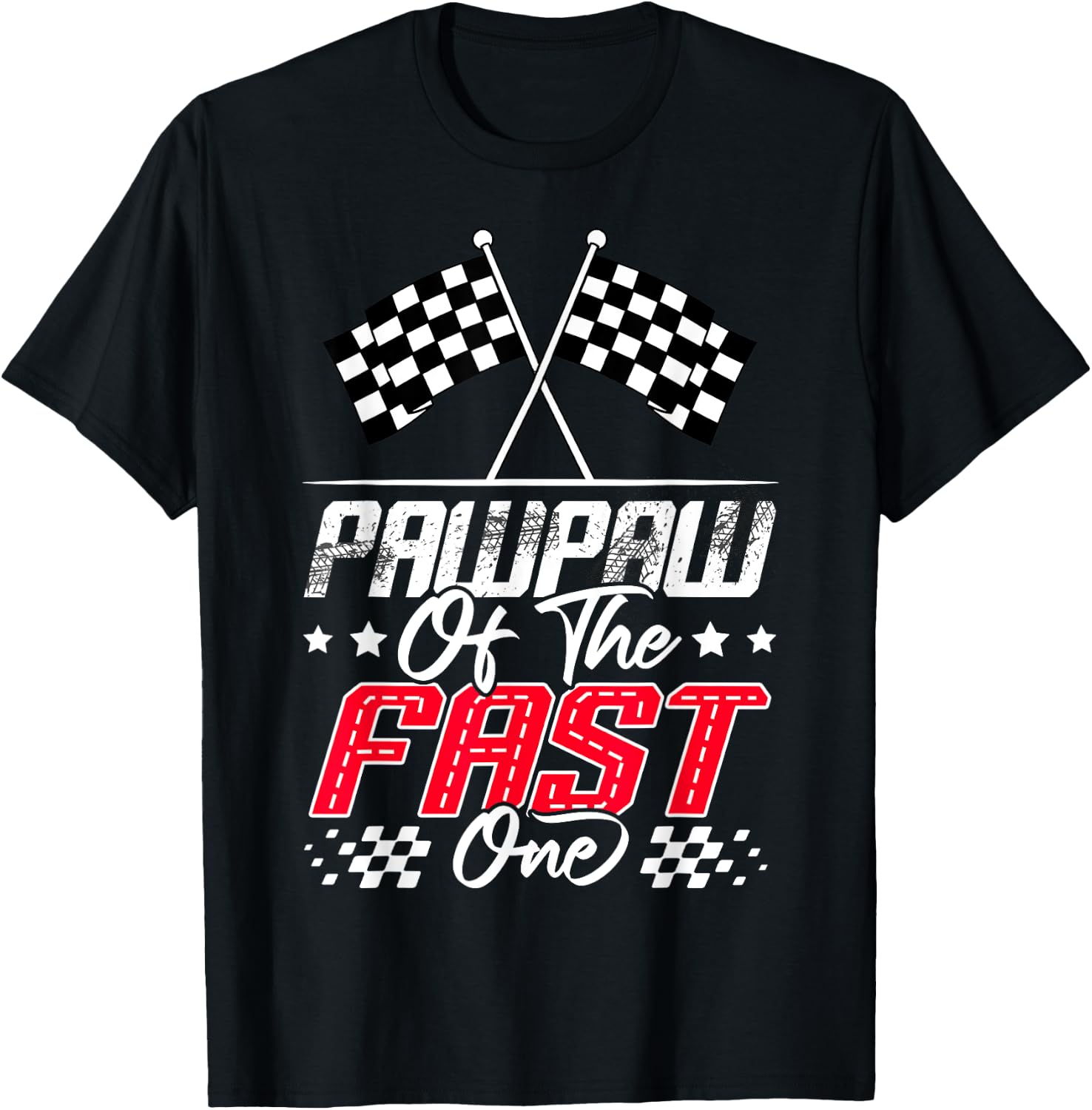 Pawpaw Of The Fast One First Birthday Racing Car Family T-Shirt - T-Shirt | Black