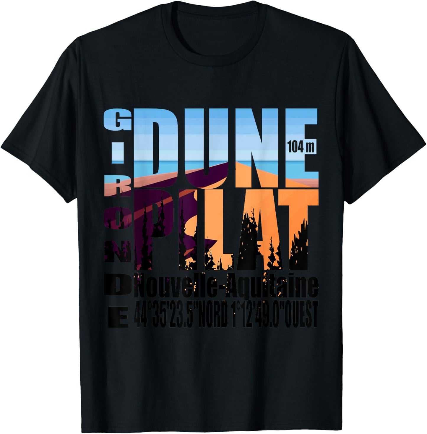 La Dune De Pilat Gironde New Aquitaine T-Shirt - T-Shirt | Black
