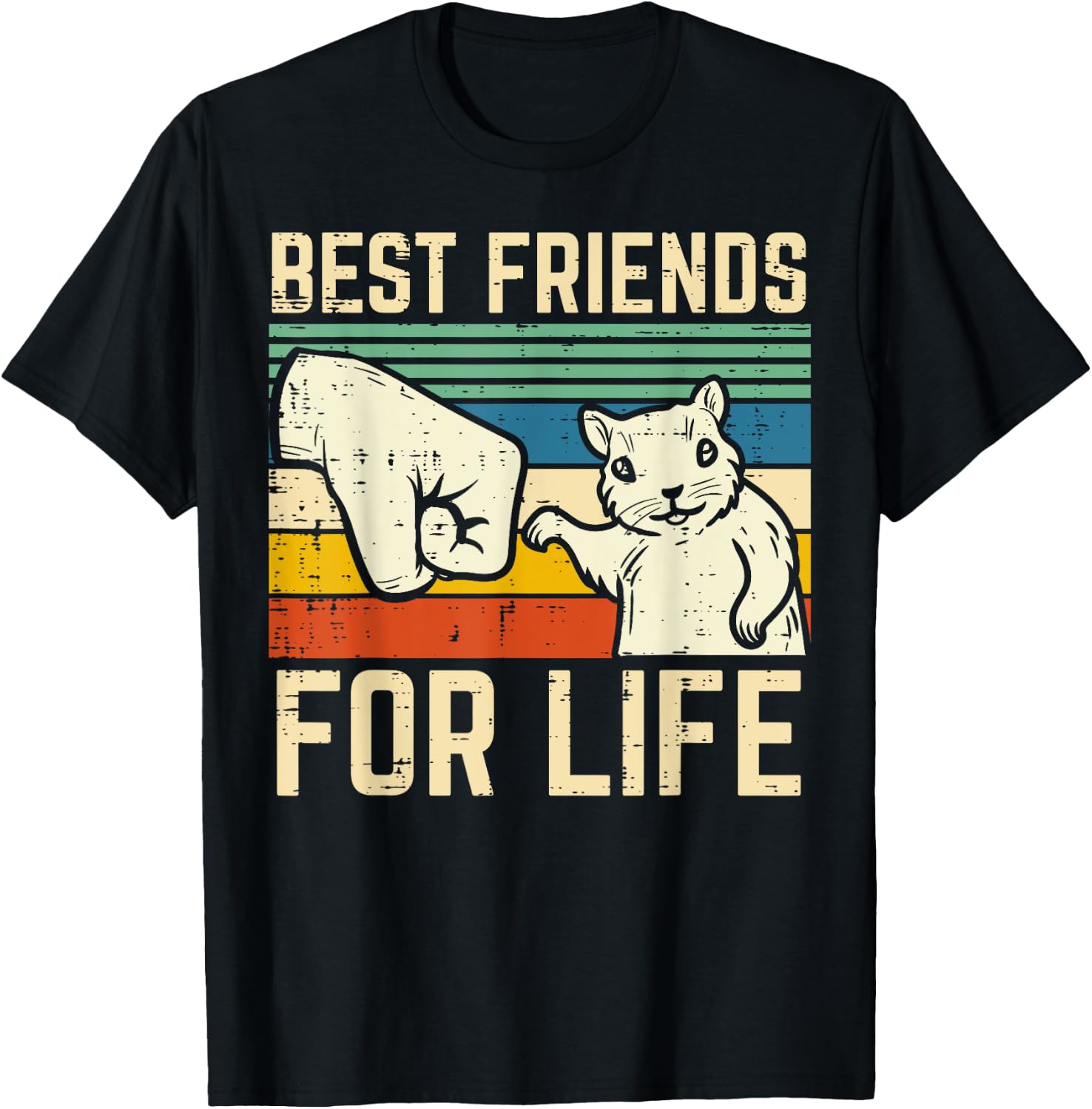 Squirrel Fist Bump Best Friends For Life Retro Men Women Kid T-Shirt - T-Shirt | Black