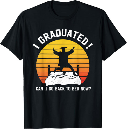 I Graduated Can I Go Back To Bed Now funny Kids Sleeping T-Shirt - T-Shirt | Black