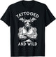 Tattooed And Wild Funny Inked Moose Elk Animal Tattoo Lover T-Shirt - T-Shirt | Black