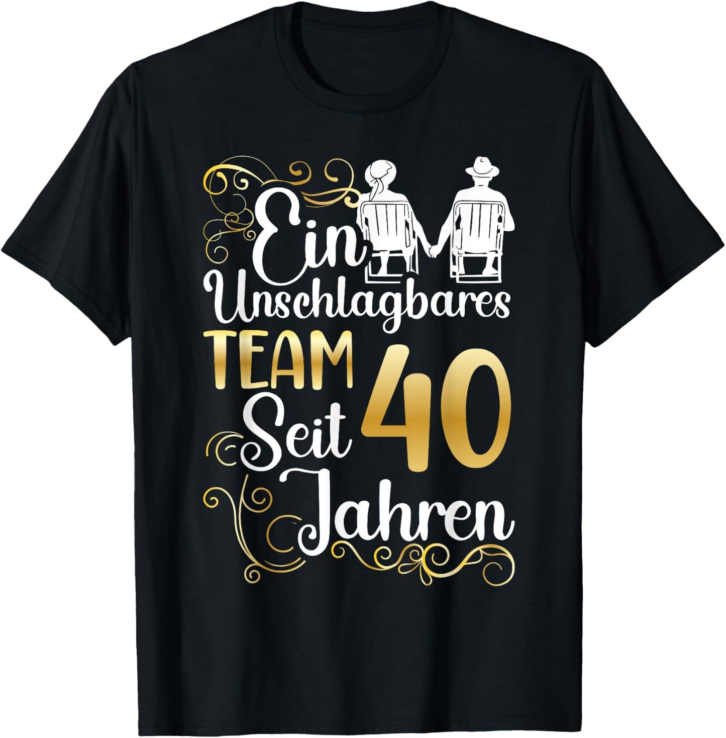 Rubinhochzeit 40 Jahre Verheiratet Hochzeitstag T-Shirt - T-Shirt | Black