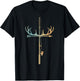 Antler Fishing Rod Cross God Family Hunting Fishing T-Shirt - T-Shirt | Black