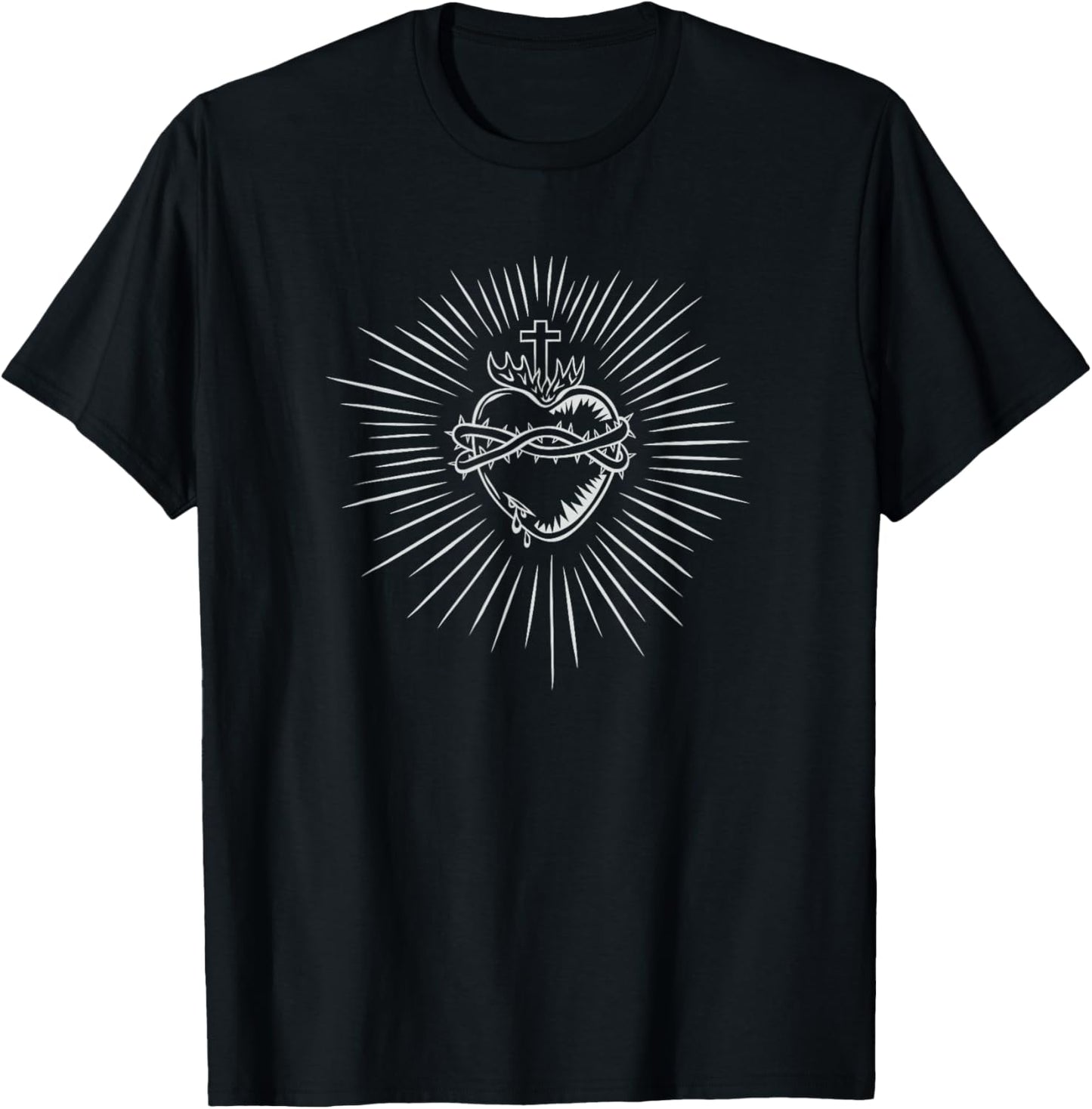 Sacred Heart Of Jesus Catholic T-Shirt - T-Shirt | Black