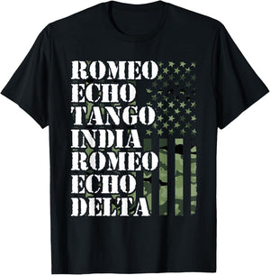 America Romeo Echo Tango India Romeo Echo Retirement T-Shirt - T-Shirt | Black