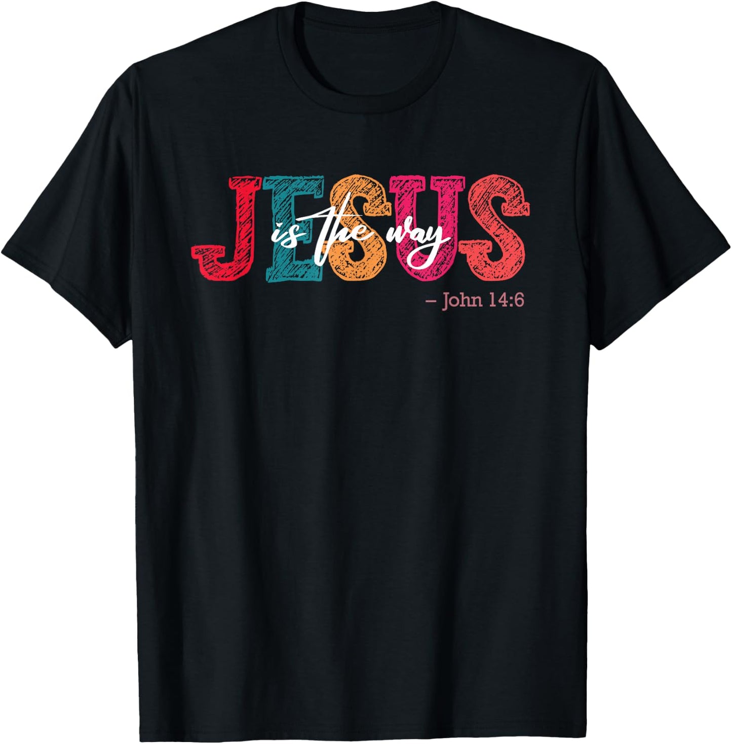 Jesus is the Way Church Faith Christian Women's Men's , black T-Shirt - T-Shirt | Black
