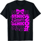 Senior Class of 2027 Coquette Bow Graduation T-Shirt - T-Shirt | Black