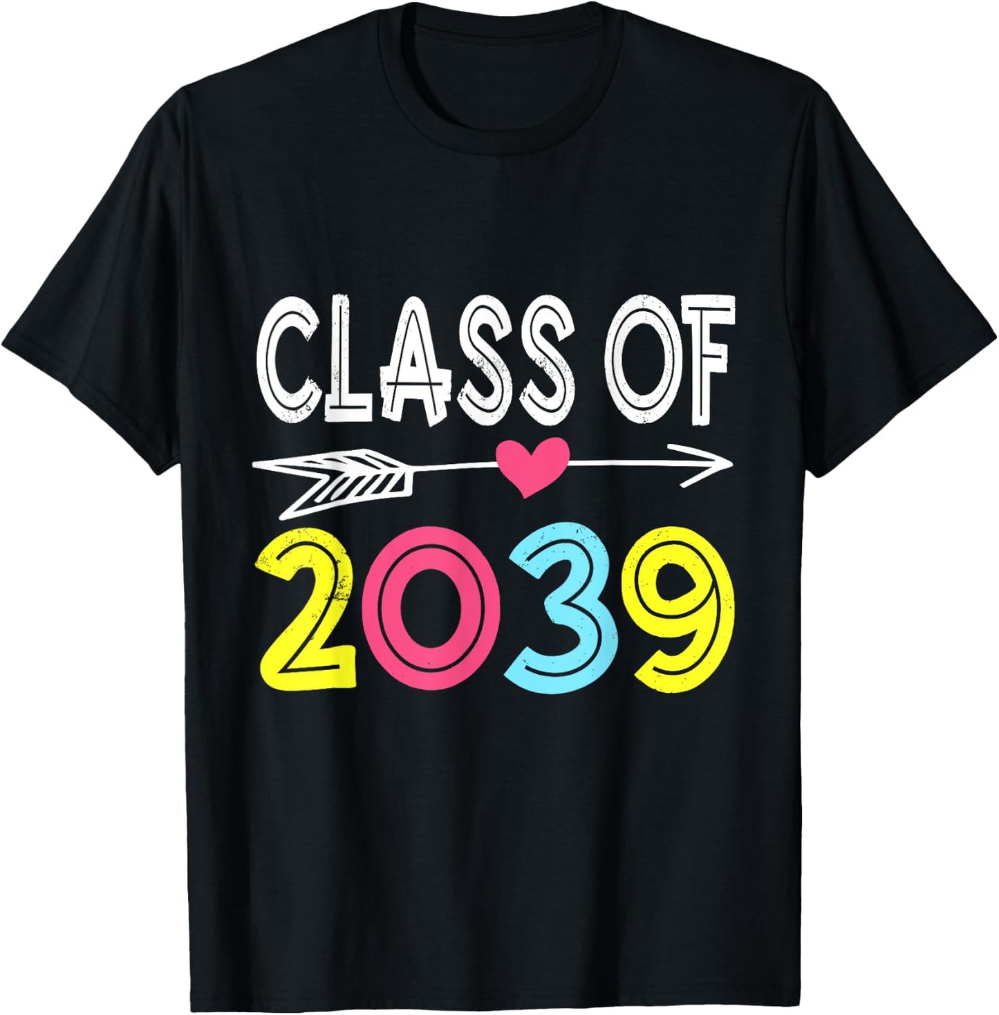 Class of 2039 Grow With Me First Day of School Graduation T-Shirt - T-Shirt | Black